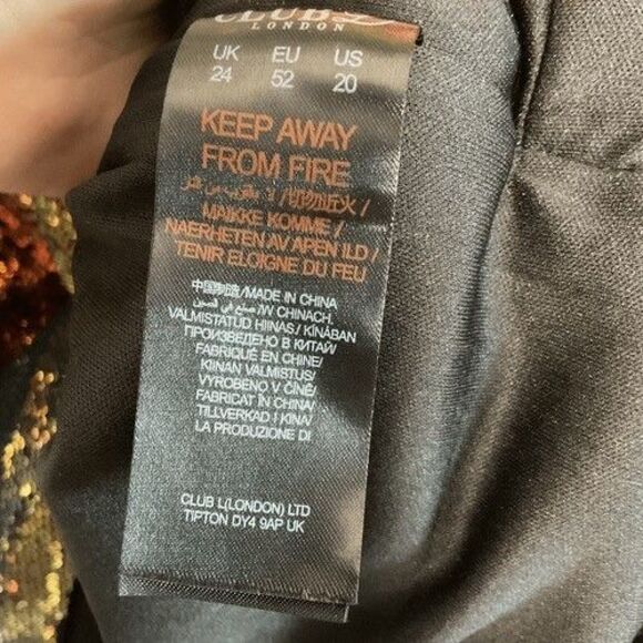 Club London Homecoming Sequinned Evening Cami Mini Dress Women Size 20 Gold - Picture 3 of 9